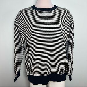 LE LIS Collection Black & White Striped Knit Sweater Size Small
